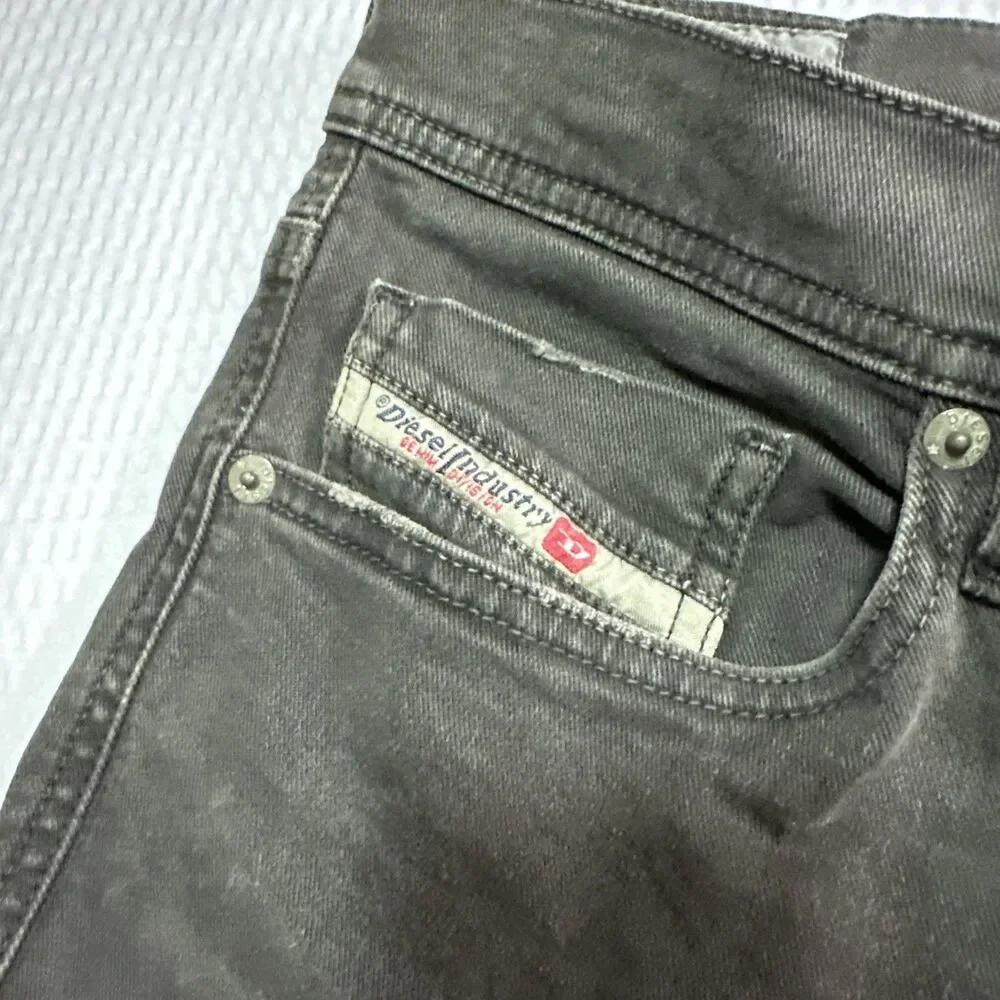 Diesel Tepphar Slim Carrot Jeans Mens Size 30 Gray Stretch Denim Pants